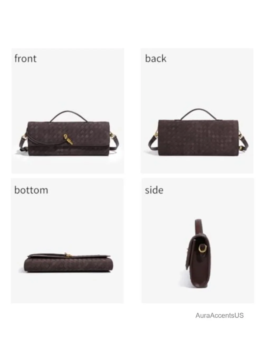 Suede Woven Clutch Purse Crossbody Satchel Shoulder Bag